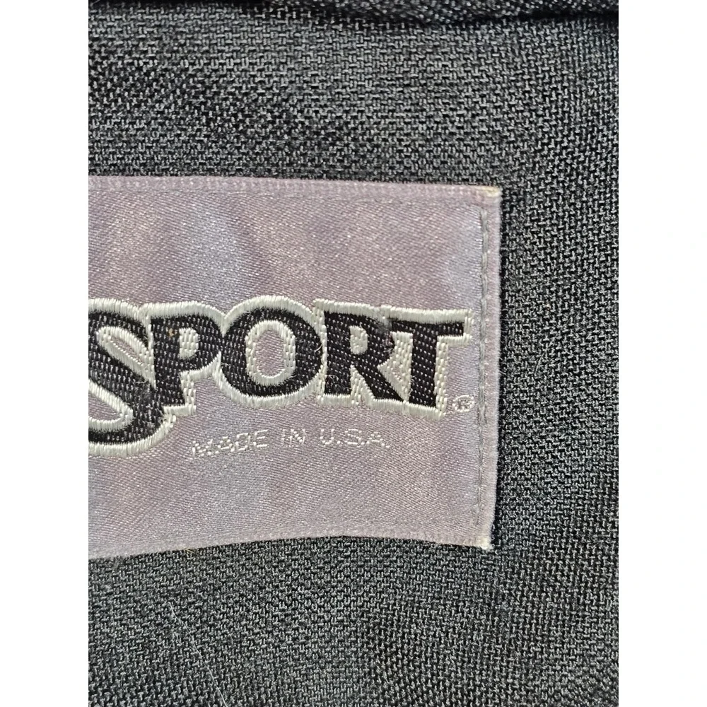 Vintage Jansport Sling Top Load Black Leather Bottom Backpack Large Sz USA Made